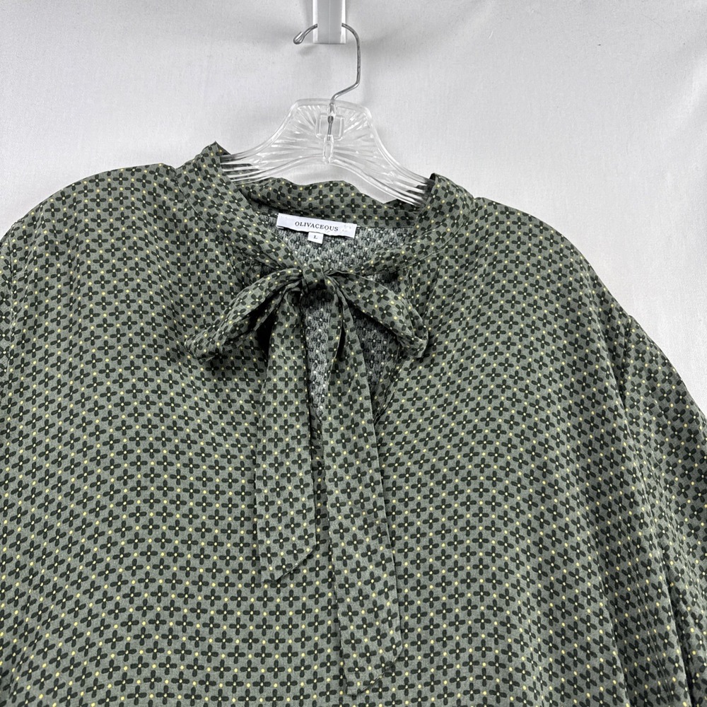 Oliviaceous Dress Women's Large Academia Ruffled Shift School girl Green - Picture 3 of 10